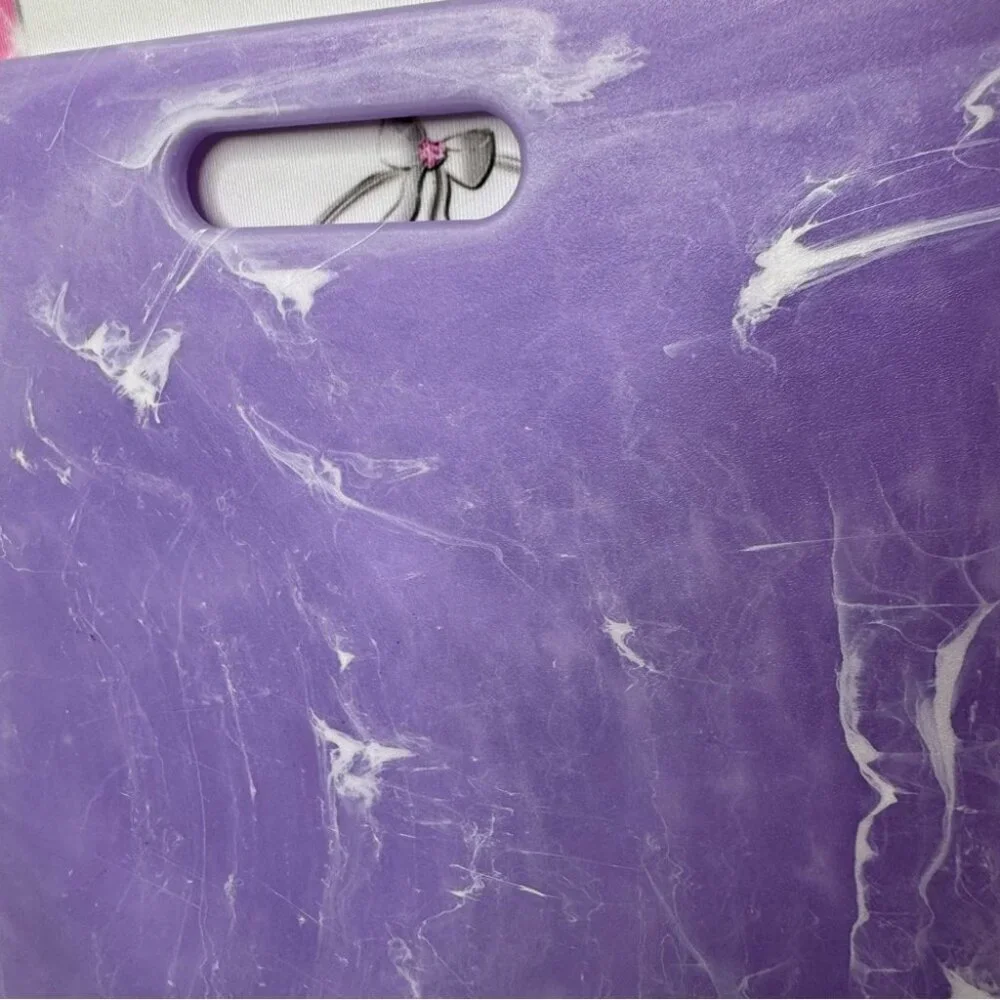 Marble swirl cutting board purple white plastic decor kitchen crystal geode look